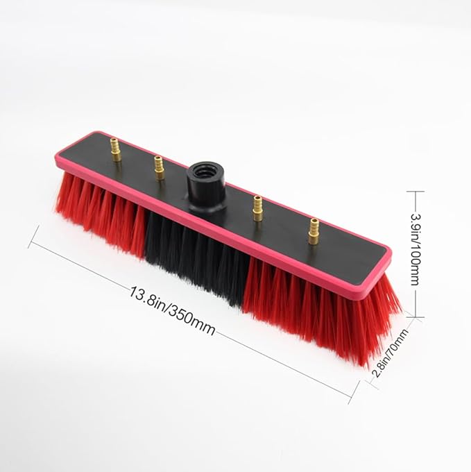 Window Combination Poles Cleaning Brush with 4 Water Outlets Extension Pole Cleaning Tool Washing Brush for Window Glass Wall Water Fed Window Telescopic Pole Cleaning Brush Gold 3.6m