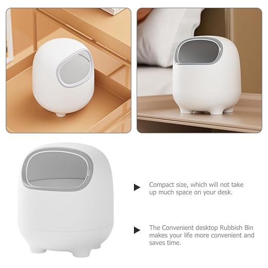 Cabilock Mini Trash Can Cute Cartoon Desktop Wastebasket Small Garbage Bin for Office Bedroom Kitchen Lightweight and Portable Stylish Home Decoration