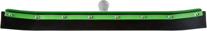 Restaurantware-SQUEEGEE ONLY: Clean Tek Professional 24 Inch Curved Floor Squeegee 1 Broom With Rubber Blade - Handle Sold Separately Heavy-Duty Green Steel Wiper Ideal For Floor Tiles