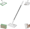 Snap Grip Mini Mop - Zero Touch No Wash Lazy Mop Compatible with Swiffer &amp Face Towels Adjustable for Wet/Dry Floors Tile Hardwood Corners (5 Reusable Cloths)