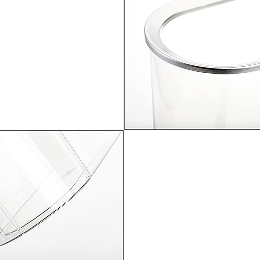 Okllen 2 Pack Clear Small Trash Can Plastic Rectangle Wastebasket Trash Bin Garbage Container Slim Trash Can for Bathroom Kitchen Dorm Home Office 12.4 L x 5.3 W x 11 H
