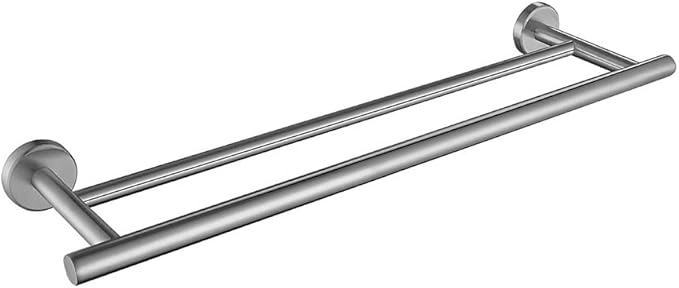 JQK Double Bath Towel Bar 20.5 Inch 304 Stainless Steel Thicken 0.8mm Towel Rack Bathroom Towel Holder Brushed Finished Wall Mount Useable Length 18 Inch TB100L18-BN