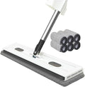Large Flat Mop360° Rotatable Cleaning Mop50 Inch Long HandleWashable Reusable Microfiber Pads for Floor Cleaning (White with 6 pad)