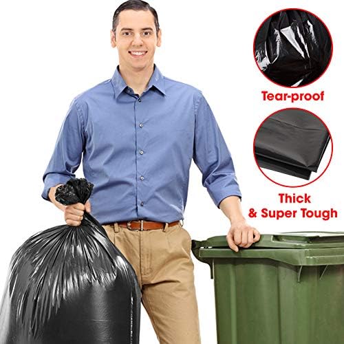 Dualplex 45-48 Gallon Black Trash Bags for Toter 1.5 Mil Garbage Bag 50 Bags Per Case 46 X 54