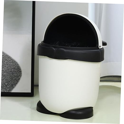 Luxshiny Cartoon Panda Trash Can Cute Storage Bin for Rooms Wastebasket with Shake Lid Mini Trash Can for Home Office Organization