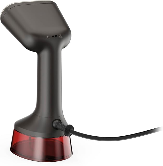 CHI Handheld Garment Steamer for Clothes 2 Continuous Steam Modes Full-Size 300 ml Capacity Water Tank Ergonomic Handle Vacation Essentials 1600 Watts 10’ Cord Red (11590) (Pack of 2)