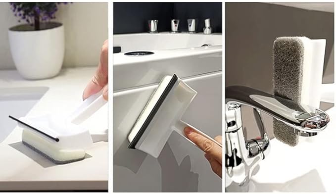 Double-Sided Window Washing Brush Multi-Function Glass Wiper Scraper Removable Sponge Kitchen Cleaning