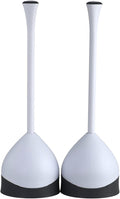 Clorox Toilet Plunger with Hideaway Caddy Set of 2 – for Bathroom Organization and Storage Bathroom Accessories Toilet Unclogger with Holder White