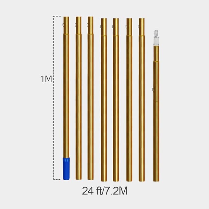 Outdoor Window Cleaning PoleWater Fed Pole Kit with Hose Spray3.6-9m Water Fed Telescopic BrushSolar Panel Cleaning Equipment for Cleaner Outdoor Window7.2M/24Ft