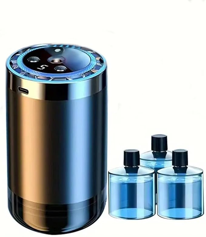 Smart Car Air Freshener with Starry Sky Projection 50ml Perfume Air Fresheners Diffuser 6 Months Long-Lasting Fragrance for Car RGB Music-Sync Lights 3 bottles of ocean-scented fragrance