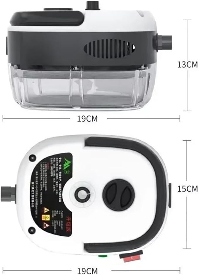 2500W Portable High Temperature and Pressure Steam Cleaners 900 ml capacity 3 Bar with Brush Heads For Air Conditioning Kitchen Hood Steam Cleaning Machine for Cars Floor Cleaning (white)
