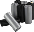 Yuright 10 Gallon Kitchen Garbage Bags Wastebasket Trash Bags 200 Counts Black &amp Grey