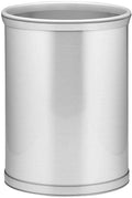 Kraftware Waste Basket in Brushed Chrome with Grey Bumper MADE IN U.S.A.