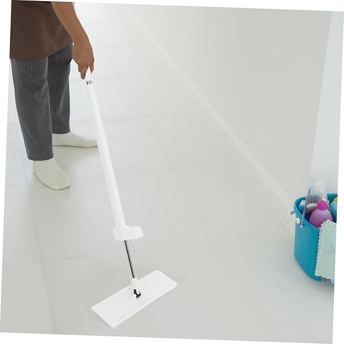 OUNONA Portable Self Squeeze Flat Mop with Reusable Microfiber Pads Household Wet and Dry Cleaning Mop Efficient Self Wringing System for Cleaning