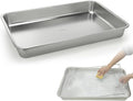 LANMU Stainless Steel Oven Rack Cleaning Tray Large Capacity Soaking Tray for Grill Grates BBQ Rack Reusable &amp Leak-proof Oven Shelf Cleaning Tool
