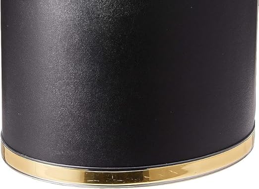 Kraftware Sophisticates Oval Wastebasket with Plastic Liner Adding Classic Style to The Bathroom and All Other Rooms in The Home or Office 13 Quart Capacity Black with Gold Trim