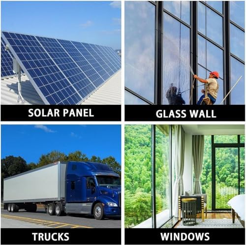 Glass Cleaning Brush Home Water Fed Telescopic Pole Kit Solar Panel Brush Rotating for Photovoltaic PanelTelescopic Window Cleaning Pole Kit - 3.6-11M Adjustable Water Fed Extension for Sol