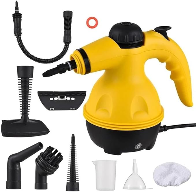 Multipurpose Handheld Steam Cleaner with 9 Accessories Portable Pressurized Steamer for Carpet Upholstery Kitchen Car Interior and Floor Cleaning