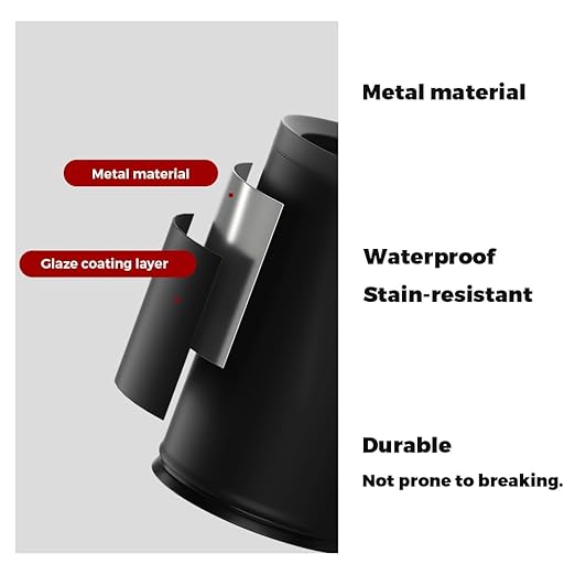 9L/2.3GAL Black Bathroom Trash Can Small Office Wastebasket Double Metal Bucket Body for Bathroom BedroomChildren's Room Powder RoomHotelBank (9L-Black)
