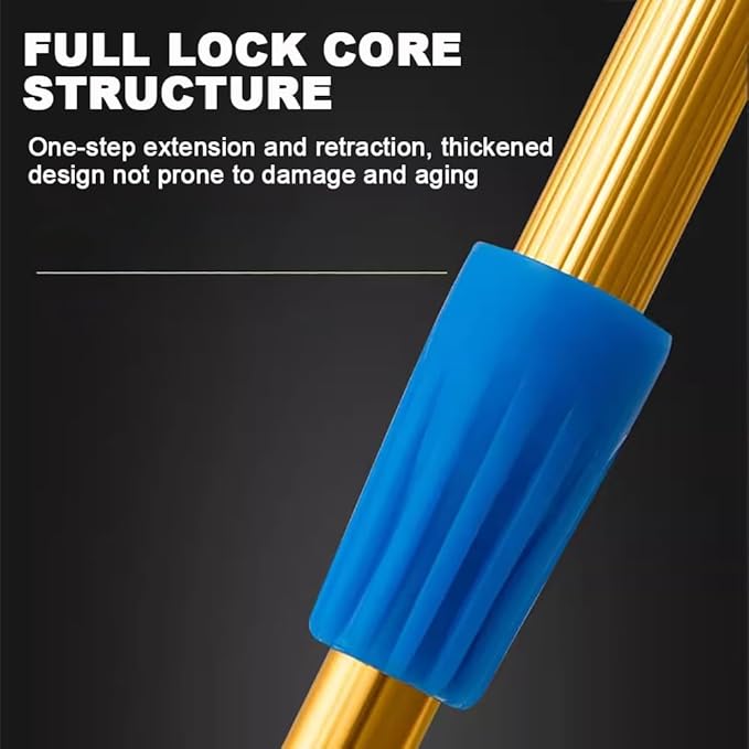 Telescopic Outdoor Window Glass Wiper One Pole Double Head with Rubber Scraper and Sponge Mop Titanium Alloy Long Handle Solar Panel CleaningPole Length 7.5m
