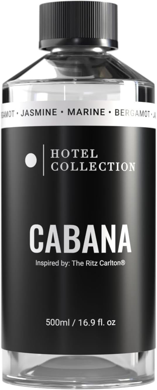 Hotel Collection Diffuser Oil - Cabana - Aromatherapy Essential Fragrance Oil - Hints of Marine Bergamont &amp Jasmine - 500ML 16.9 Fl oz