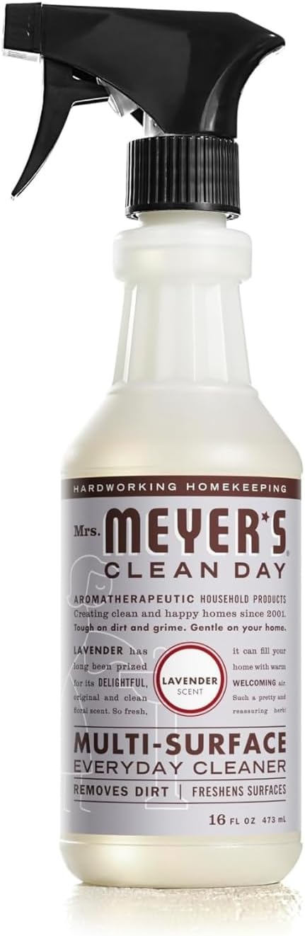 Mrs. MEYER'S CLEAN DAY Kitchen Set Room Freshener Multi-Surface Cleaner Dish Soap and Foaming Hand Soap 4 CT (Lavender)