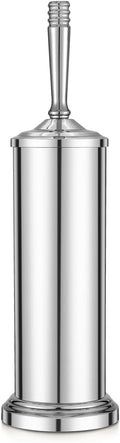 Chrome Toilet Brush and Holder Set Stainless Steel Toilet Brush for BathroomHeavy Duty Toilet Bowl Brush and HolderDeep Cleaning Modern Toilet Cleaner Brush -Space Saving Covered Brush