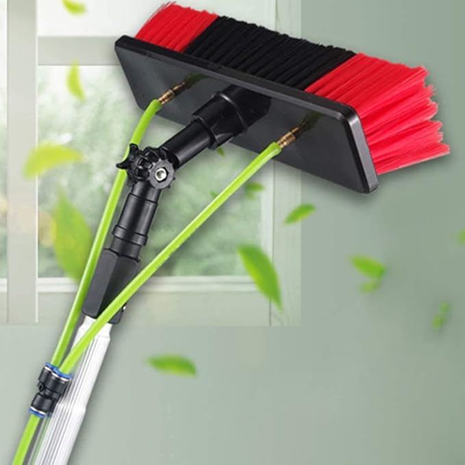 Glass Cleaning Brush Home Water Fed Telescopic Pole Kit Solar Panel Brush Rotating for Photovoltaic Panel10M Telescopic Solar Panel Cleaning Kit - Water Fed Brush for Windows Conservatories