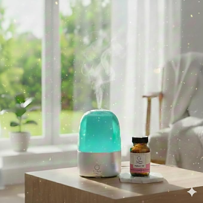 G’s Breeze Smart Diffuser with Refill – Bluetooth &amp Wi-Fi App Control Gradient LED Lighting Adjustable Scent Intensity 24 Hour Aromatherapy Diffuser for Home &amp Office - Dark Chocolate &amp