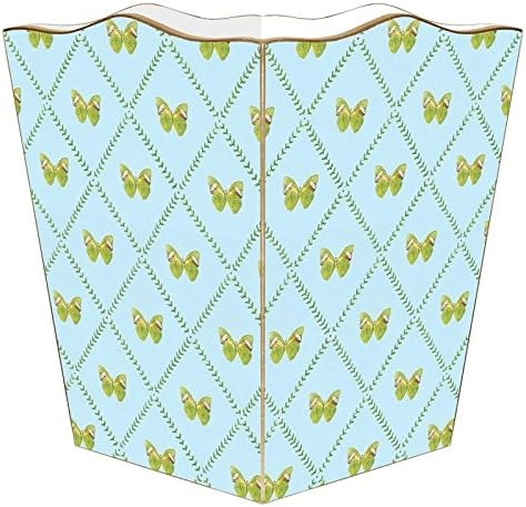 Marye-Kelley WB465-Aqua Butterfly Wastepaper Basket