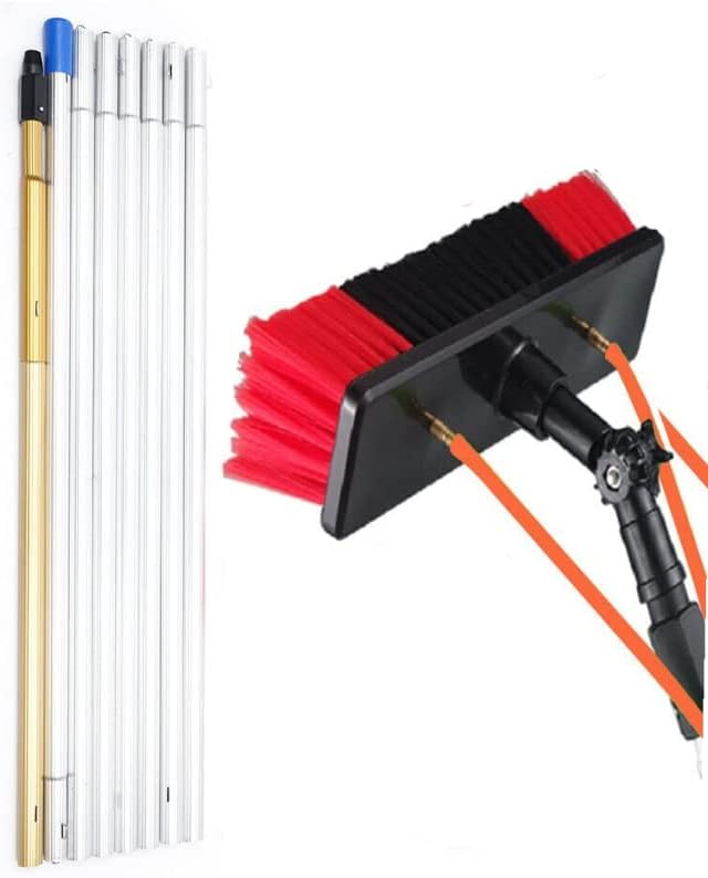 Water Fed Pole Kit Water Fed Brush 26ft Water Fed Cleaning System Aluminum Outdoor Window Cleaner with Hose Cleaning and Washing Tool for Solar Panel