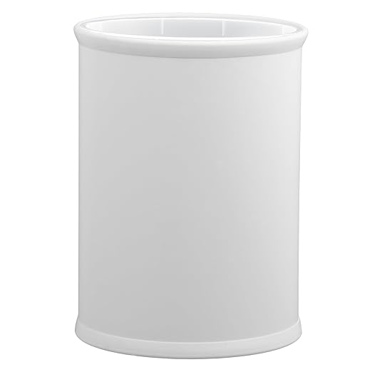 Kraftware Rainbow Oval Wastebasket with Plastic Liner Adding Color and Fun to The Bathroom and All Other Rooms in The Home or Entertainment Space 13 Quart Capacity 2 Piece Set White