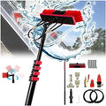 Glass Cleaning Brush Home Water Fed Telescopic Pole Kit Solar Panel Brush Rotating for Photovoltaic PanelAdjustable Solar Panel Cleaning Brush and Pole Window Cleaner Brush Water Fed Pole K