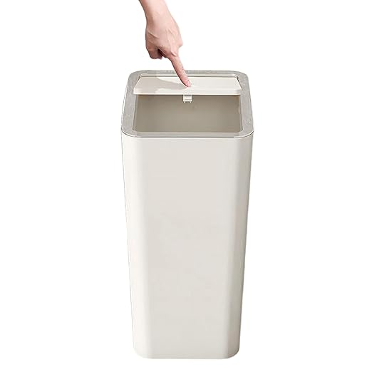 Trash Can with Lid - Wastebasket Dustbin | Wastebasket Compact 10L Dustbin for Dorm Corner Bedroom Indoor Sink Home Bathroom Toilet Workplace