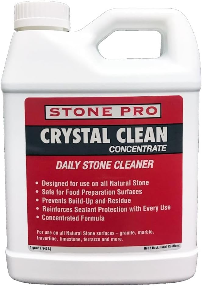 Stone Pro Crystal Clean - Surface Cleaner &amp Sealer Concentrate 32 oz Quart