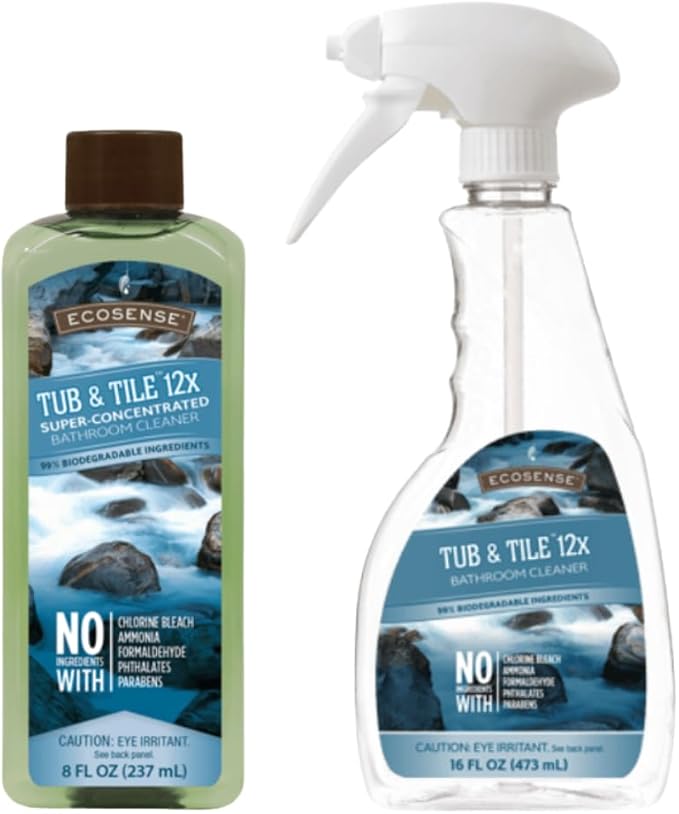 Melaleuca Tub &amp Tile 12x Bathroom Cleaner – 8 fl. oz. | Super-Concentrated Plant-Based Formula with Spray Bottle Included