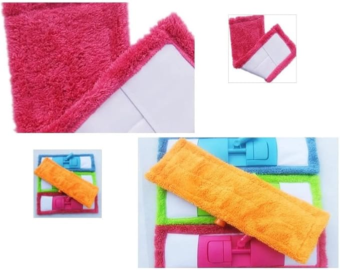 12X40cm Mop Cloth Coral Fleece Thickened Flat  Replace Household Company Cleaning(Black)