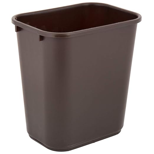 PRO&ampFamily 28 Qt. / 7 Gallon / 26 Liters Brown Rectangular Wastebasket. Trash Bin Kitchen Trash Can Recycling Bins Plastic Bin Garbage Can.