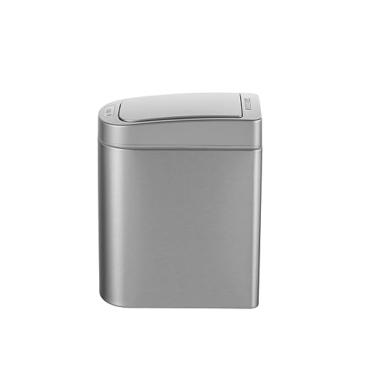 Ninestars DZT-7-2SL Bathroom Sensor Trash Can Stainless Steel 7L Auto Open and Close Waterproof Silver