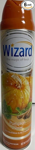 Wizard The Magic of Fresh | Odor Neutralizer &amp Air Freshener - 10 Oz. Pumpkin spice (Pack of 6) (Packaging May Vary)