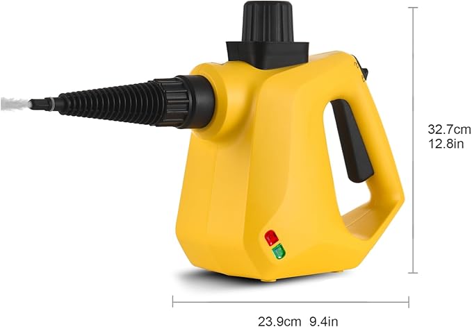 Aramox Pressurized Handheld Steam Cleaner Portable Floor Cleaner with Ergonomic Handle for Hardwood Tile and Car Interior 1000W 400ml Tank (US plug)