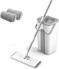 Mop Floor Squeeze with Bucket Flat Rotating for House Home(Bucket-mop-2cloth)