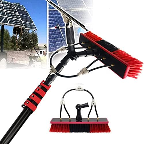 Glass Cleaning Brush Home Water Fed Telescopic Pole Kit Solar Panel Brush Rotating for Photovoltaic PanelWater Fed Pole Kit Adjustable Window Cleaning Pole Solar Panel Cleaning Brush Windo
