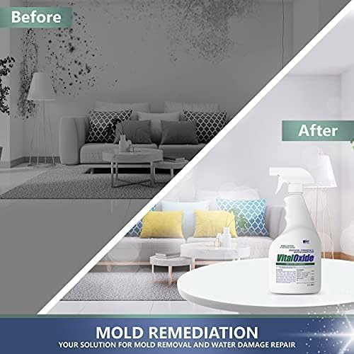 Vital Oxide Disinfectant Deodorizer Cleaner Food-Contact Sanitizer Virucide – (EPA registration #82972-1) – Kills Mold &amp Mildew Eliminates Odors –32 oz 2 Pack