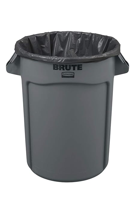 Rubbermaid Commercial Products 55 GAL Trash Bag 100 Count Gray Compatible with 55 GAL BRUTE Vented Containers for Kitchens/Classrooms/Offices/Back of House/Commercial Facilities