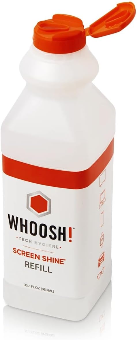 WHOOSH! Electronic Screen Cleaner Refill 32.1 fl oz | Screen Cleaning Liquid Refill designed for Pro Premium Screen Cleaner Eco-Friendly Safe Screen Cleaner Spray Refill for TVs Computer Monitors