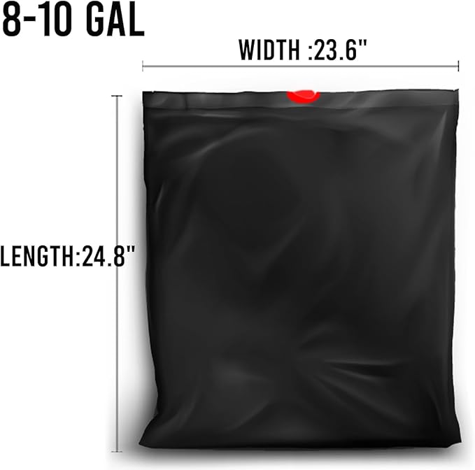 8-10 Gallon Trash Bags Drawstring 120 Count Bulk Black &amp Unscented Multi-purpose Garbage Bags for Business Home Bathroom Kitchen Commercial and Industrial