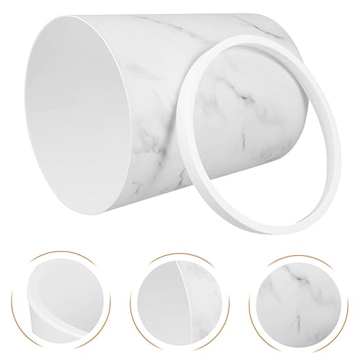 Ciieeo Marble Pattern Office Trash Can Large Capacity Plastic Wastebasket Restroom Bathroom Waste Bin Home Office Wastebasket
