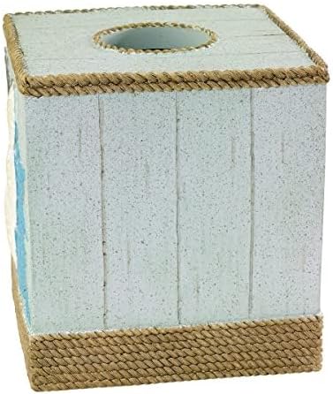 Avanti Linens - Tissue Box Cover Guest Bathroom Essentials Beach Inspired Home Decor (Beachcomber Collection)
