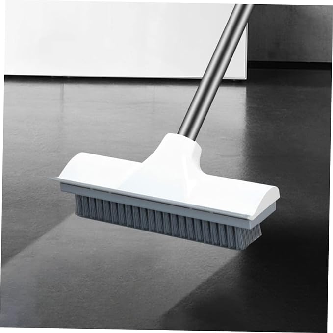 KICHOUSE Long Handle Floor Brush for Bathroom Floor Scrubbing Grout for Tile Brush Space-Saving Design